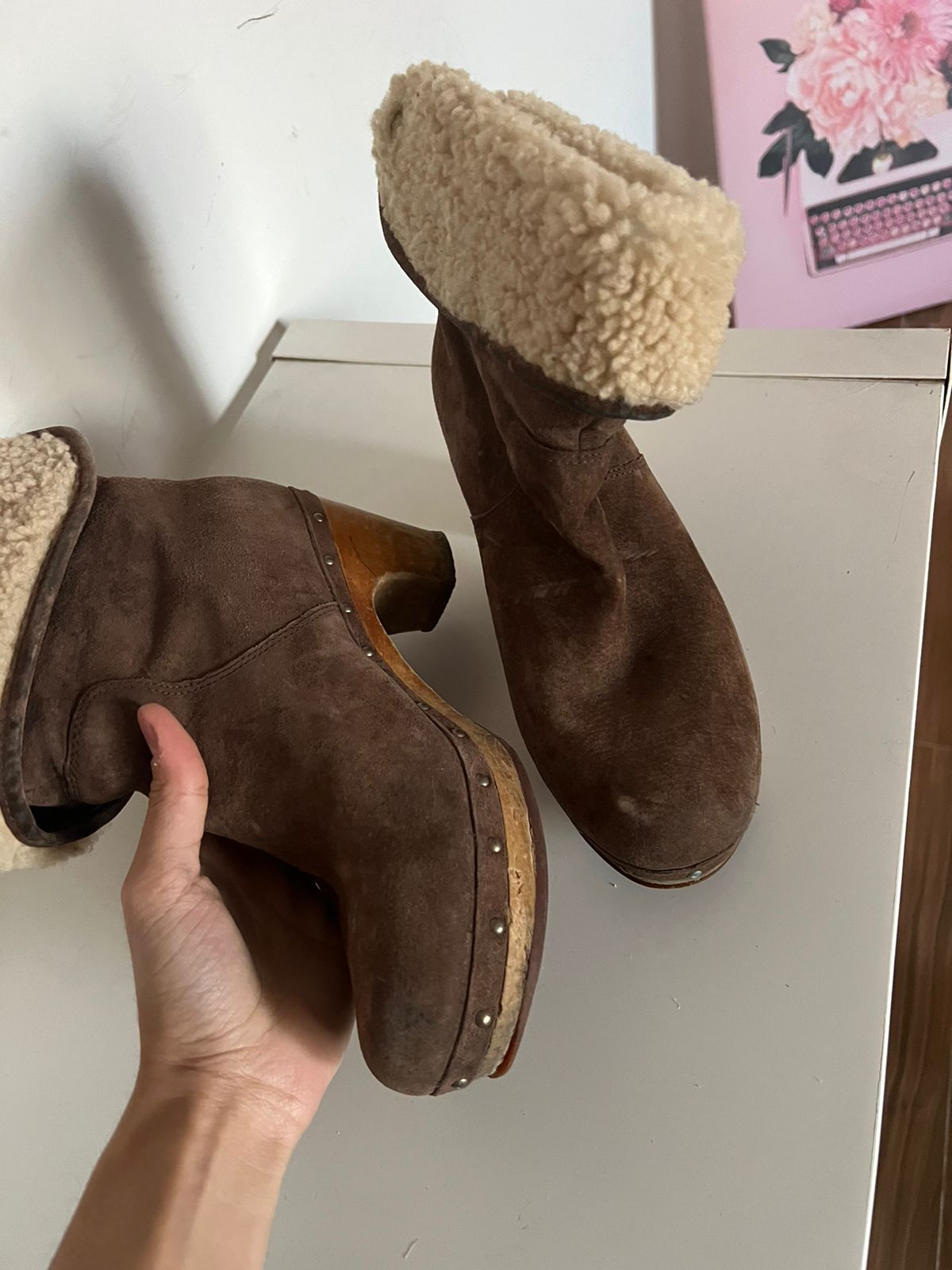 Uggs suede ankle high boots