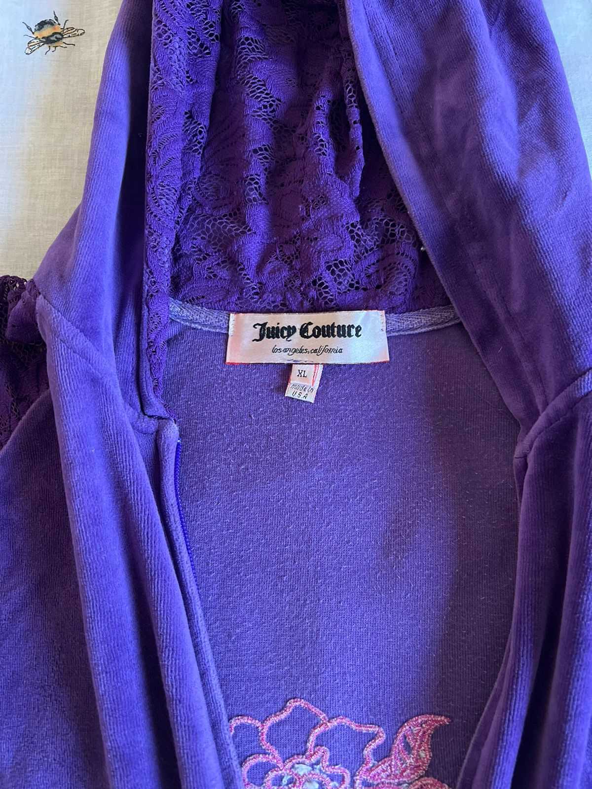 Juicy Couture purple lace sleeves tracksuit jacket