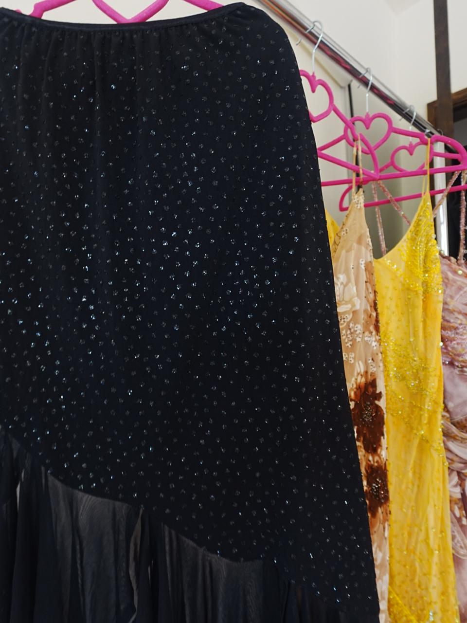 Vintage glittery unsymmetric midi skirt