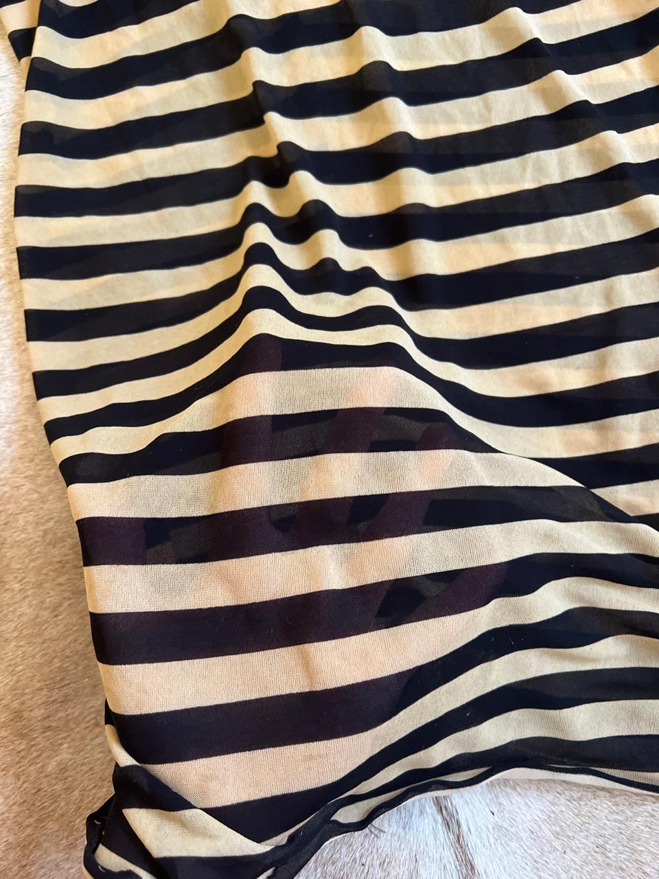 Striped mesh flowy sleeves off shoulder top/mini dress