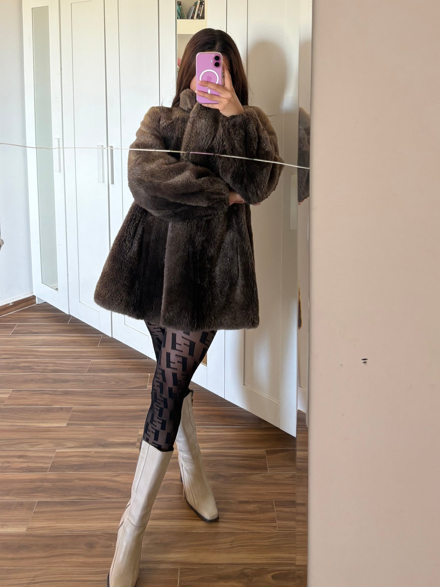 Real mini fur coat