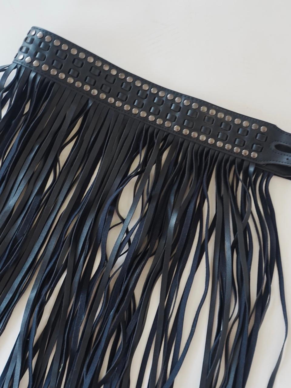 Suede fringed belt