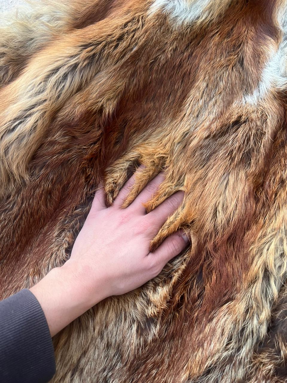 Real fox fur mini coat