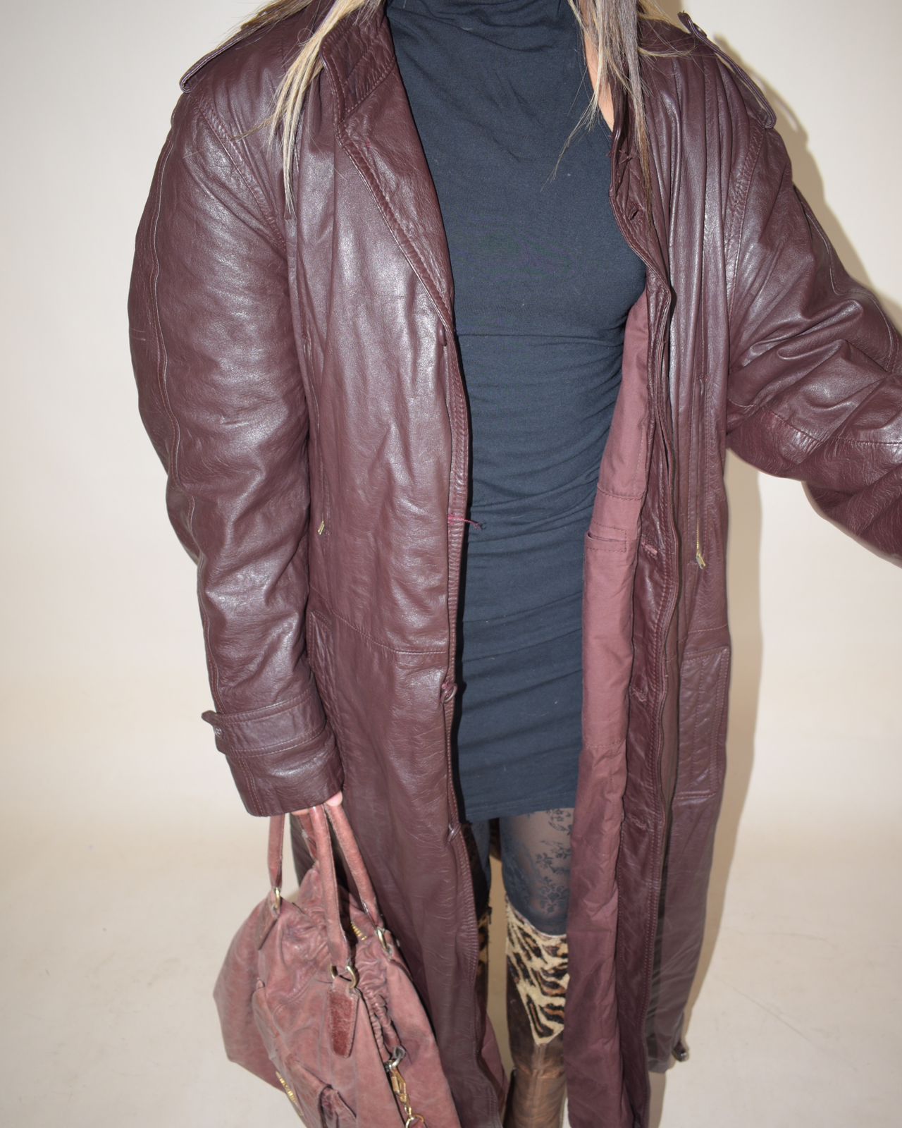 Leather vintage coat