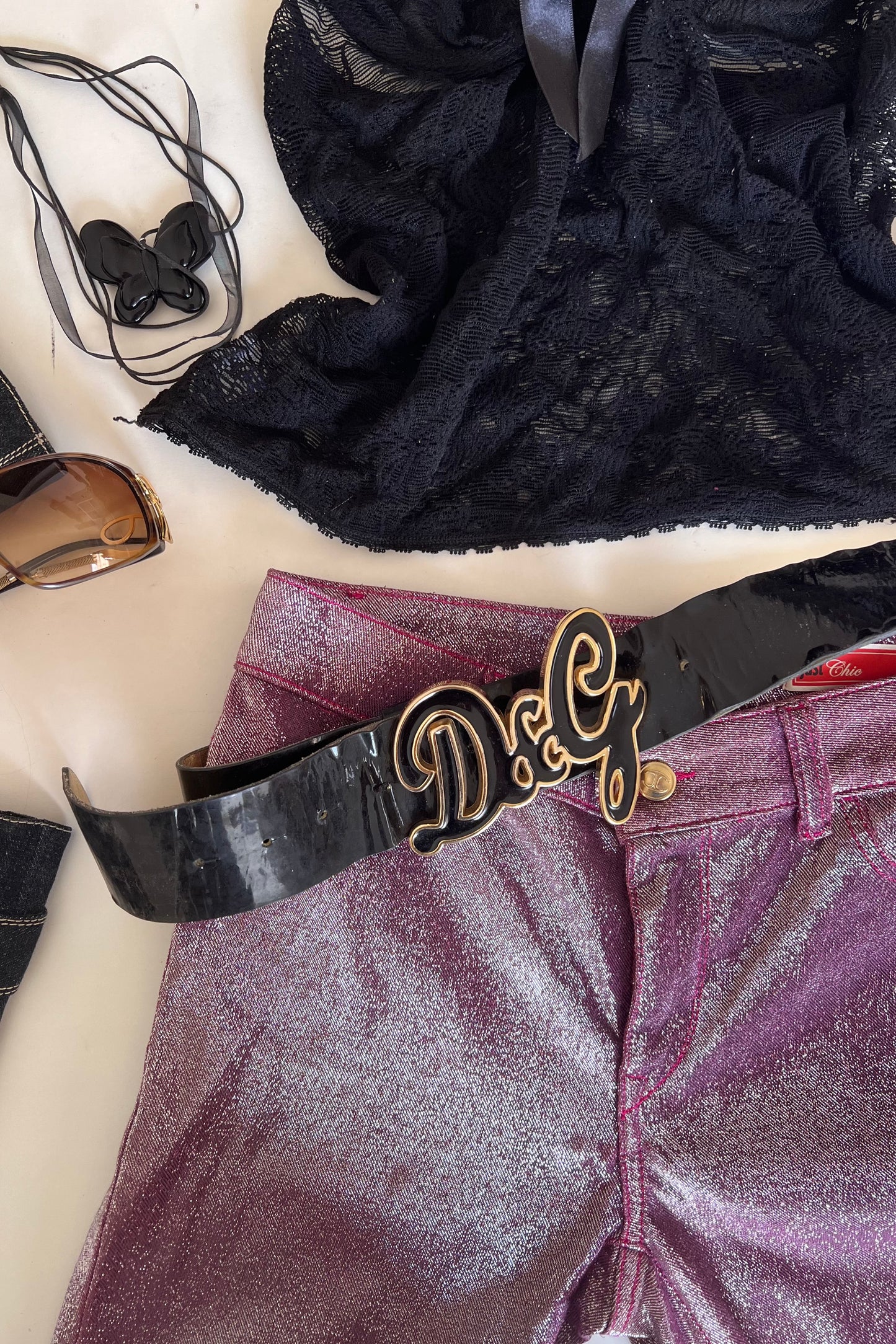 D&G patent leather buckled belt