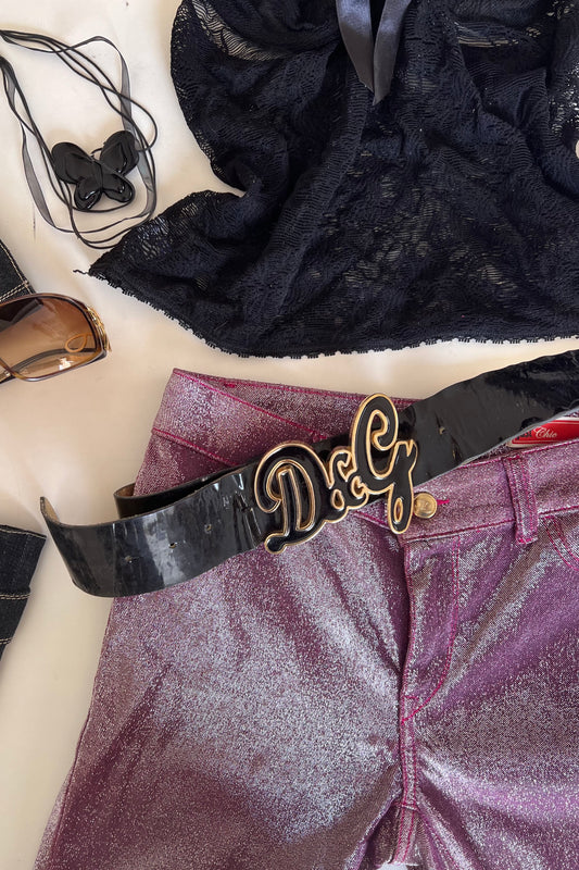 D&G patent leather buckled belt