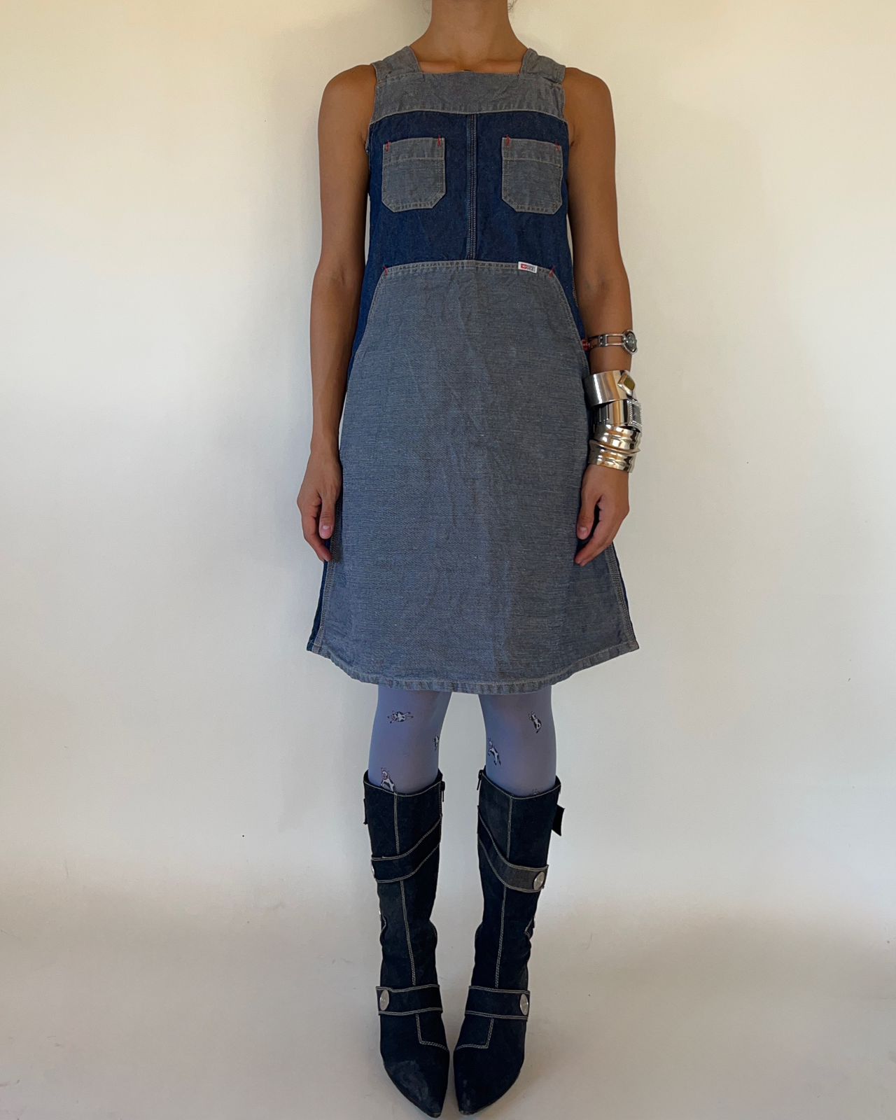 Diesel denim pocket midi dress