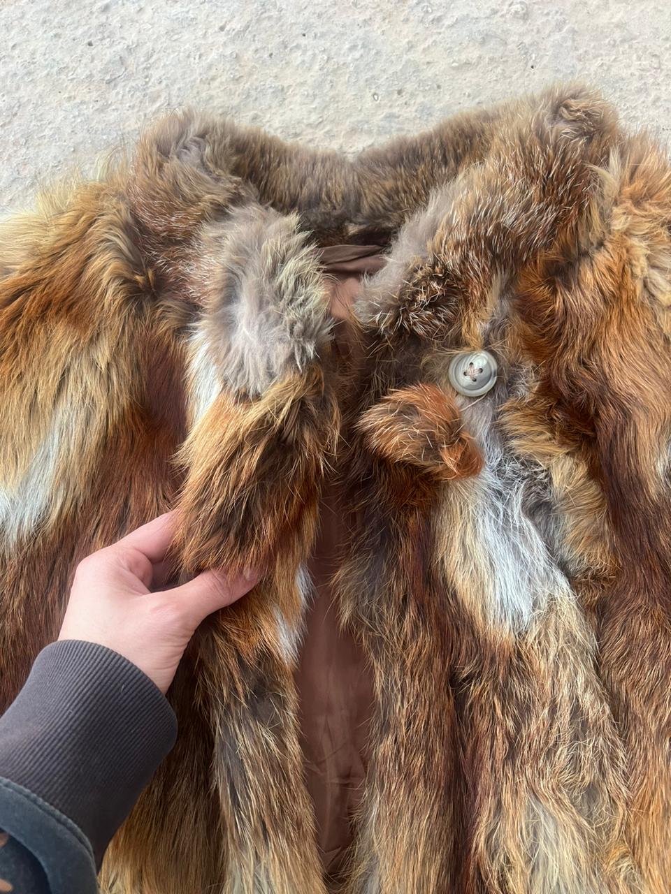 Real fox fur mini coat