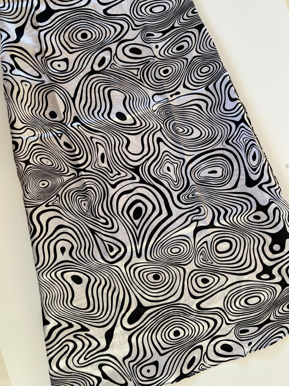 90s graphic satin maxi dress