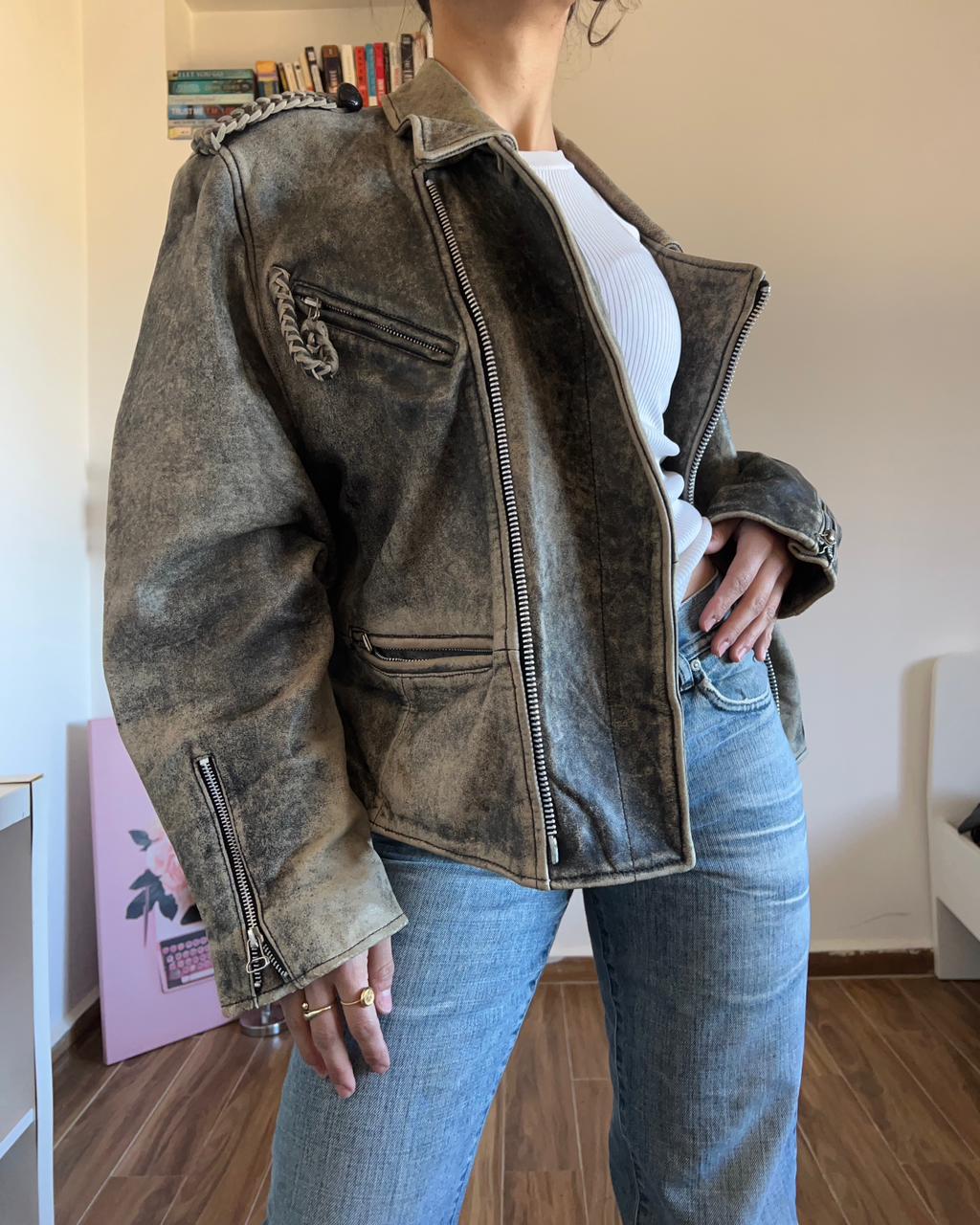 Vintage real leather jacket