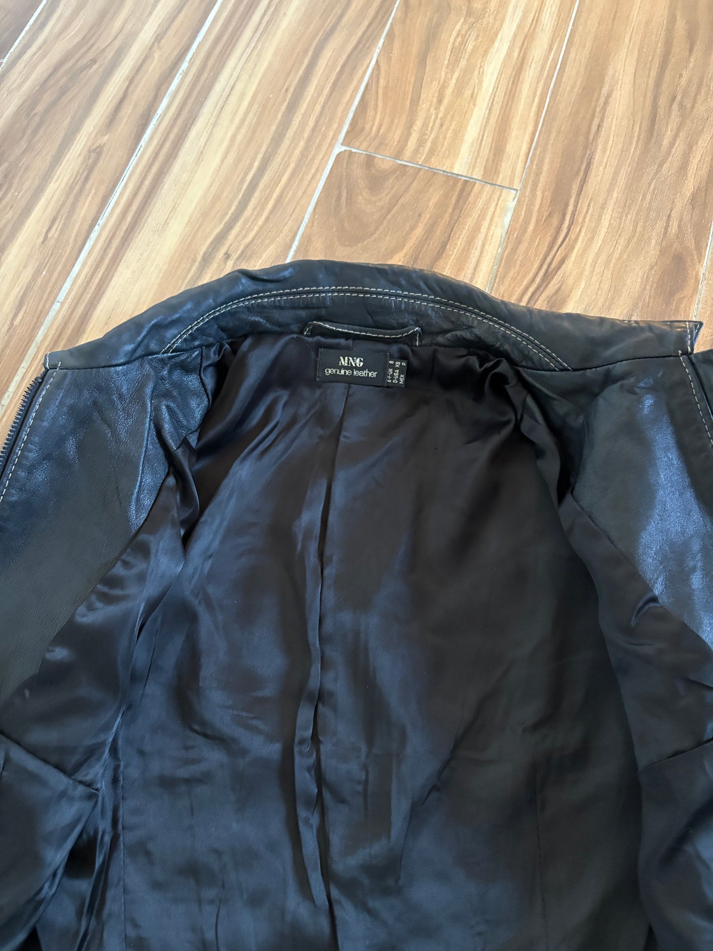 Genuine Leather Mango fitted jacket