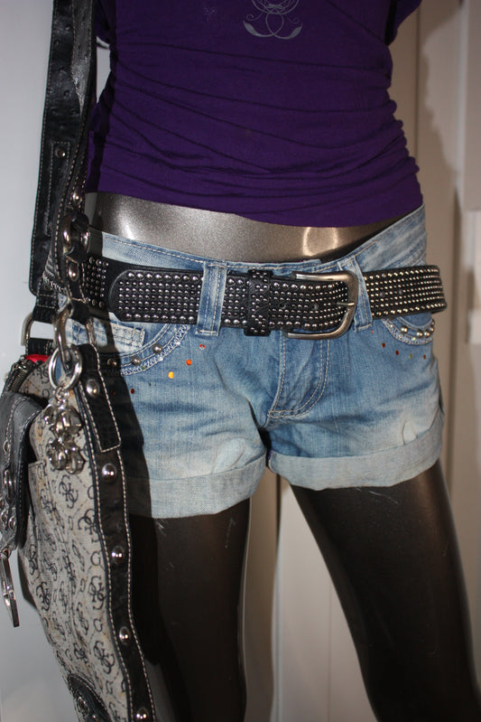 Studded leather belt