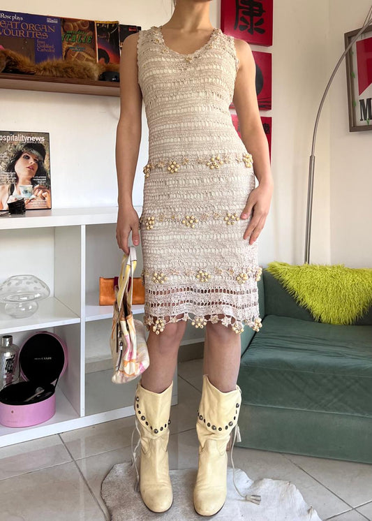 Vintage 2000s beaded midi dress