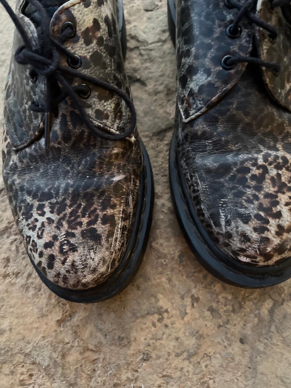 Dr Martens animal print leather shoes