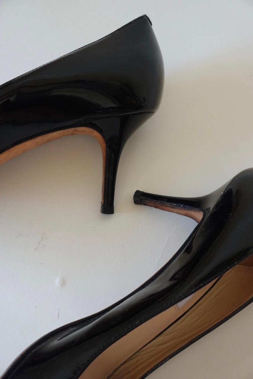 Jimmy Choo patent leather peep toe heels