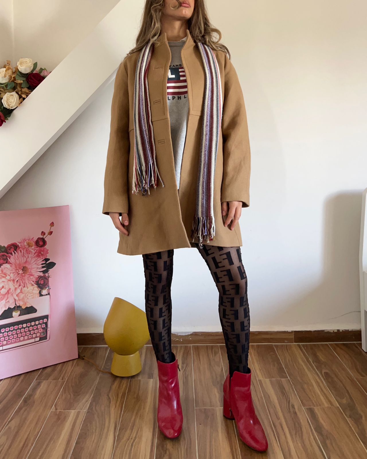 Uterque camel brown mini wool coat