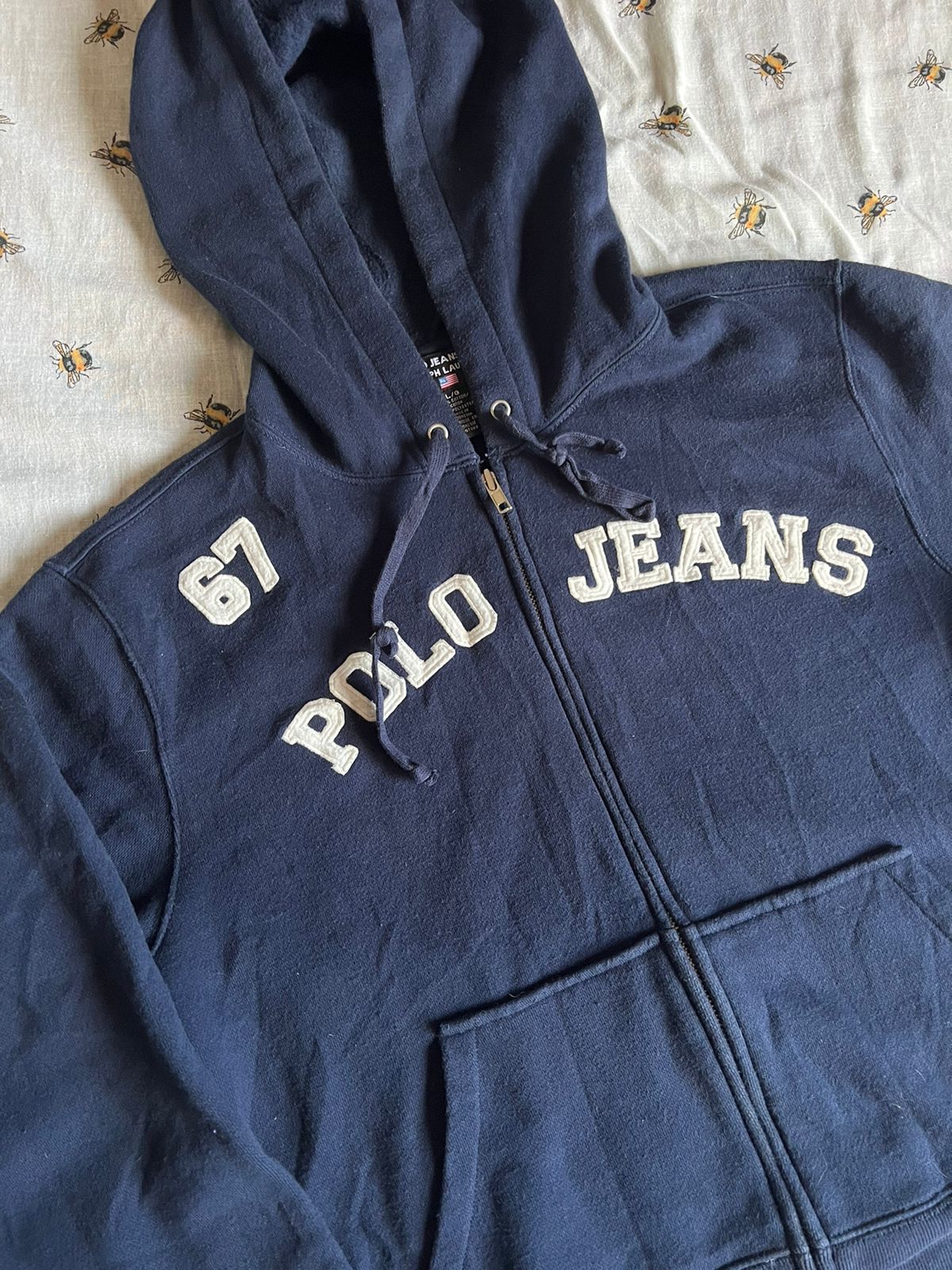 Polo navy zip up hoodie