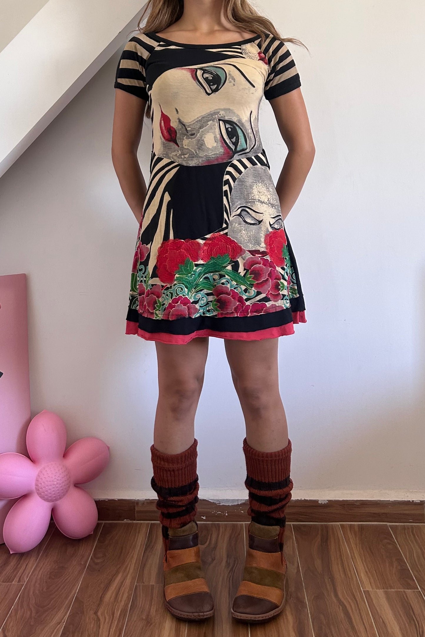 Desigual graphic face dress