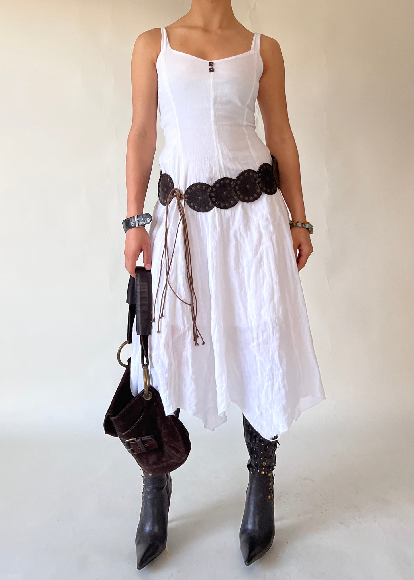 White fairy unsymmetric midi/maxi dress