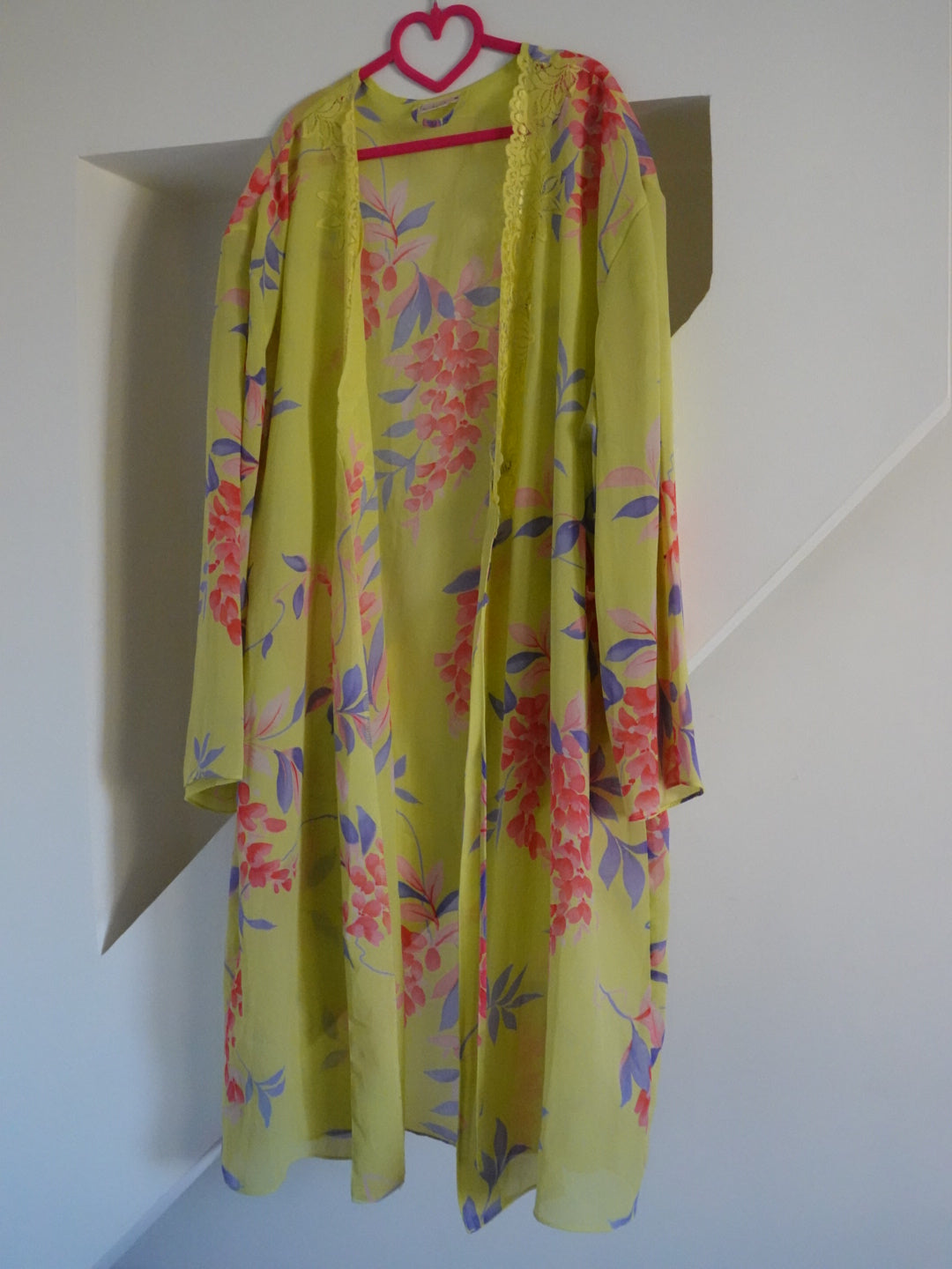Floral 2000s lingerie dress set with matching robe