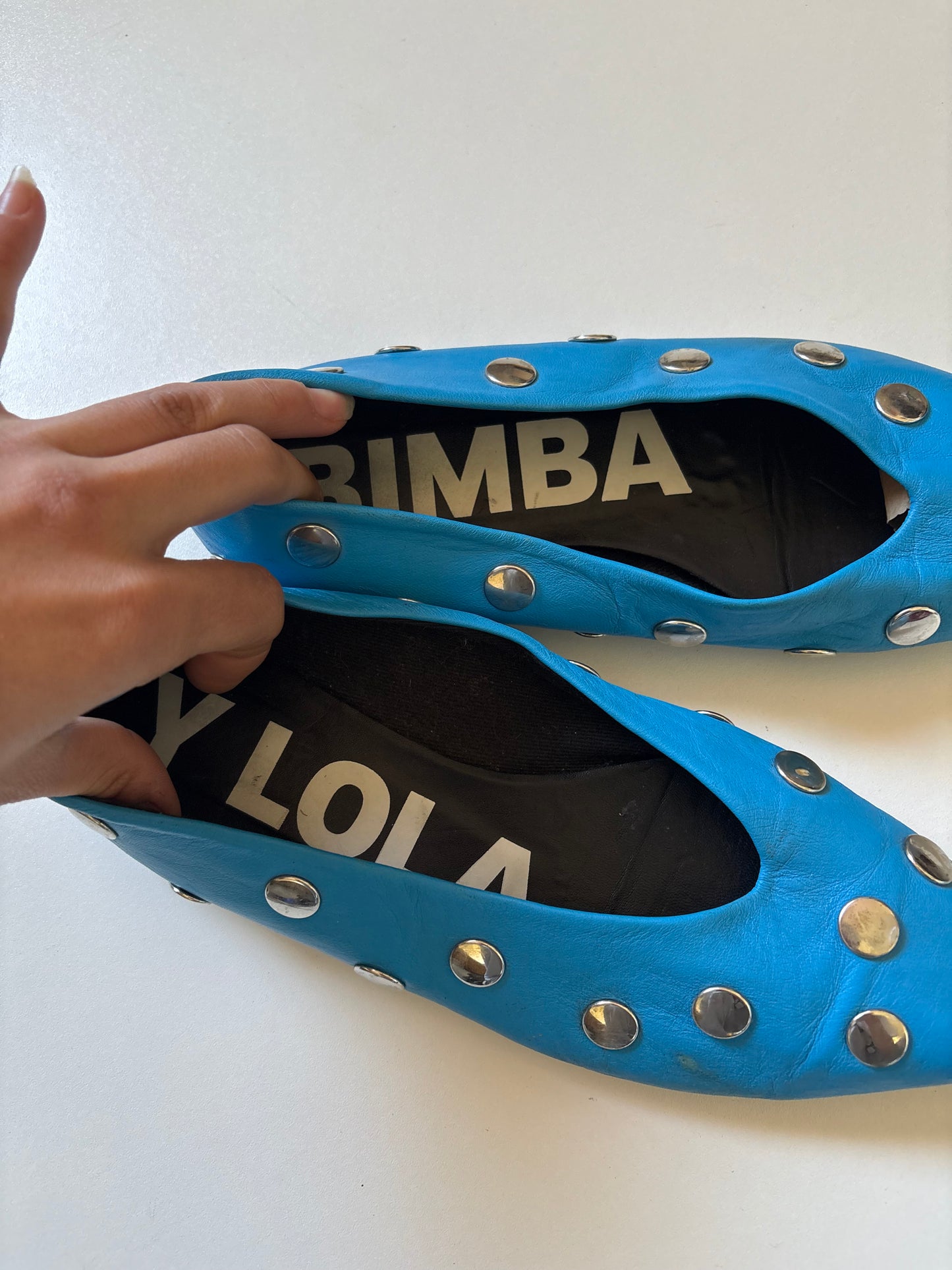 Bimba Y Lola leather studded ballerina flats