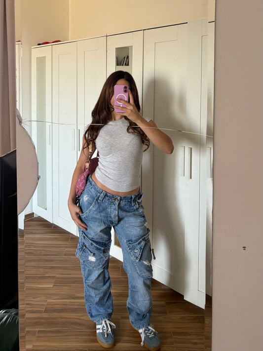 Abercrombie & Fitch cargo mid waist jeans