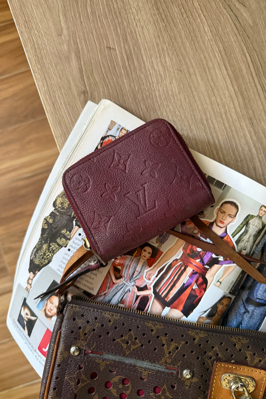 Louis Vuitton leather small purple monogram wallet