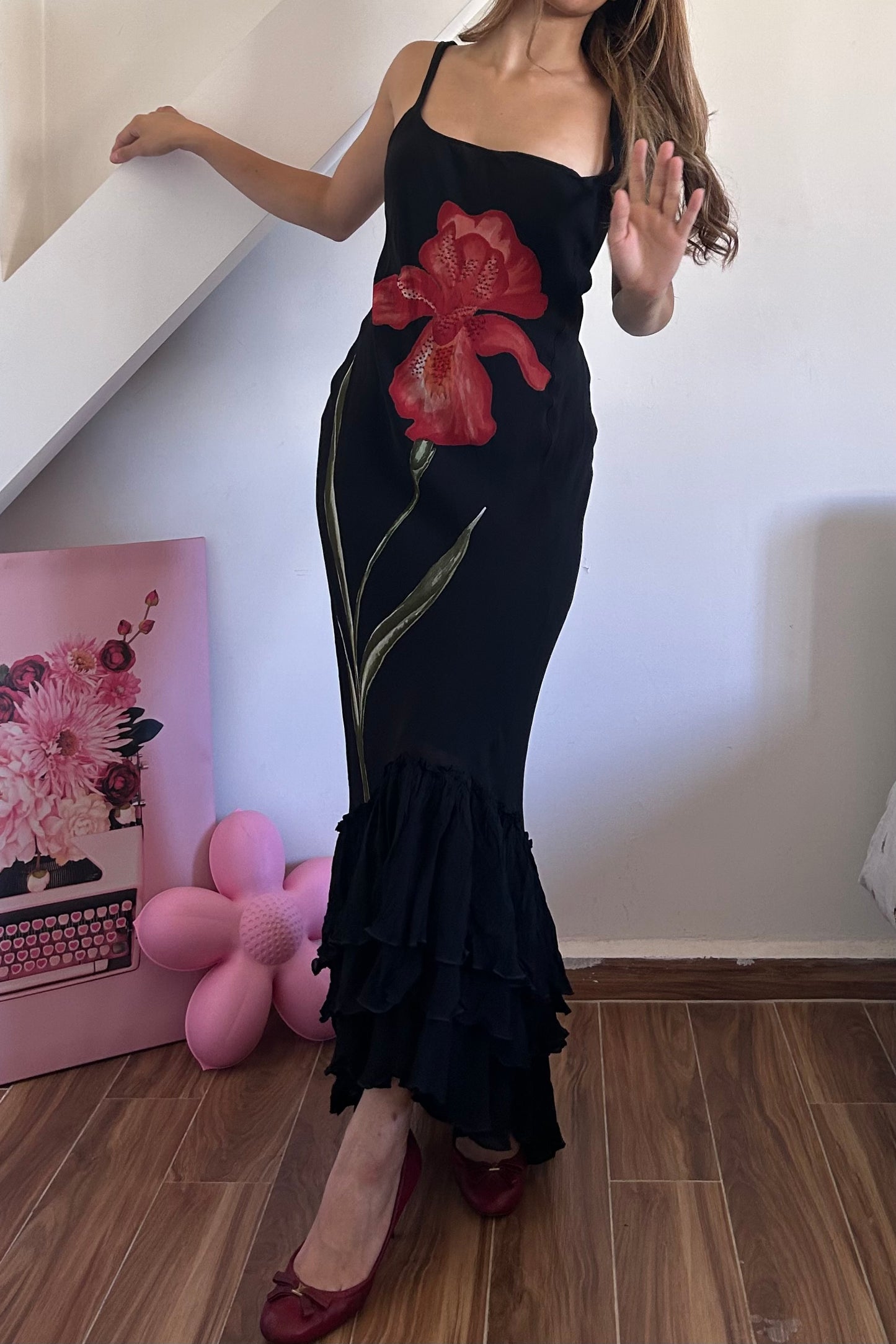 Vintage floral maxi dress