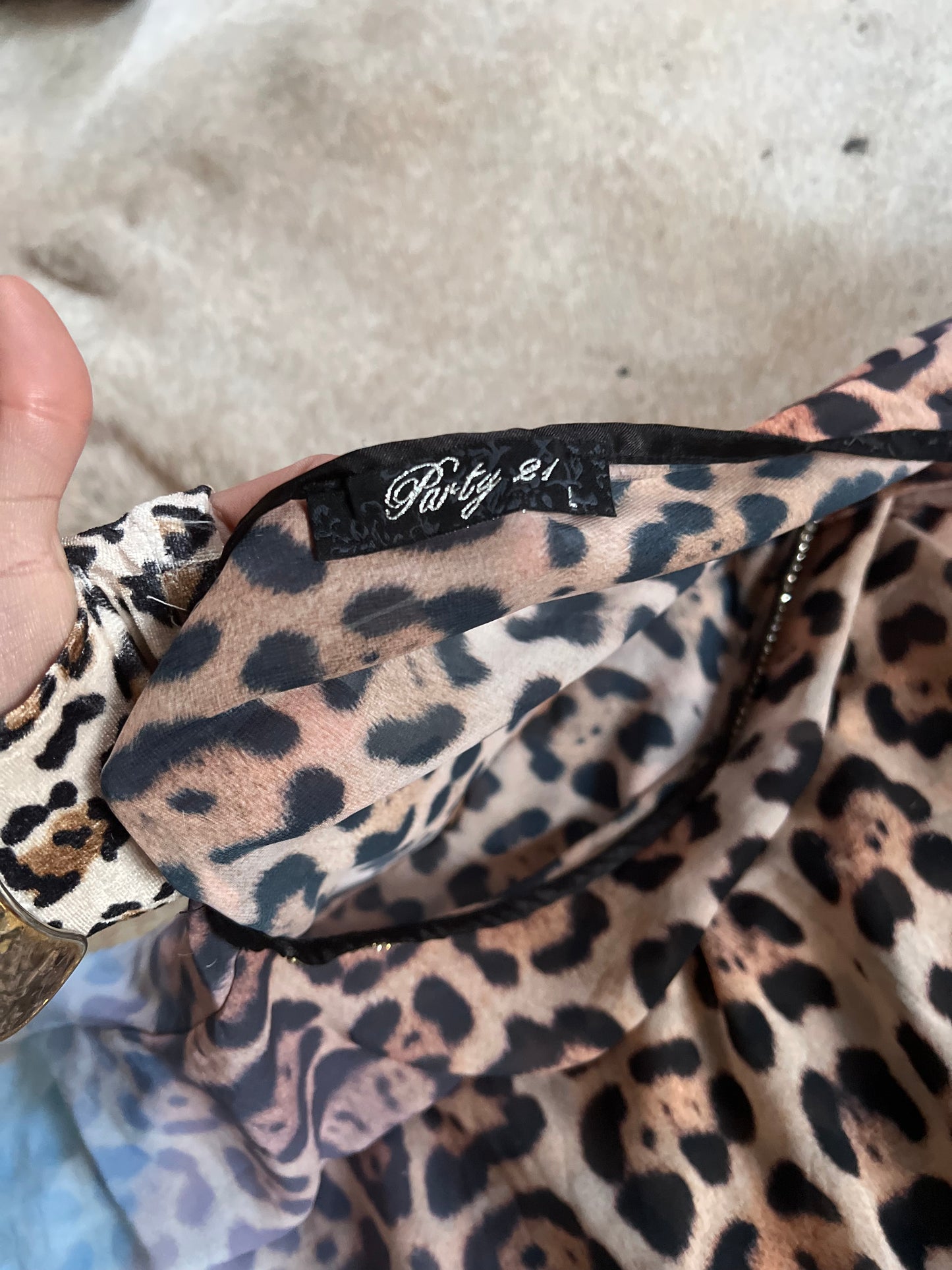 Y2k leopard batwing top