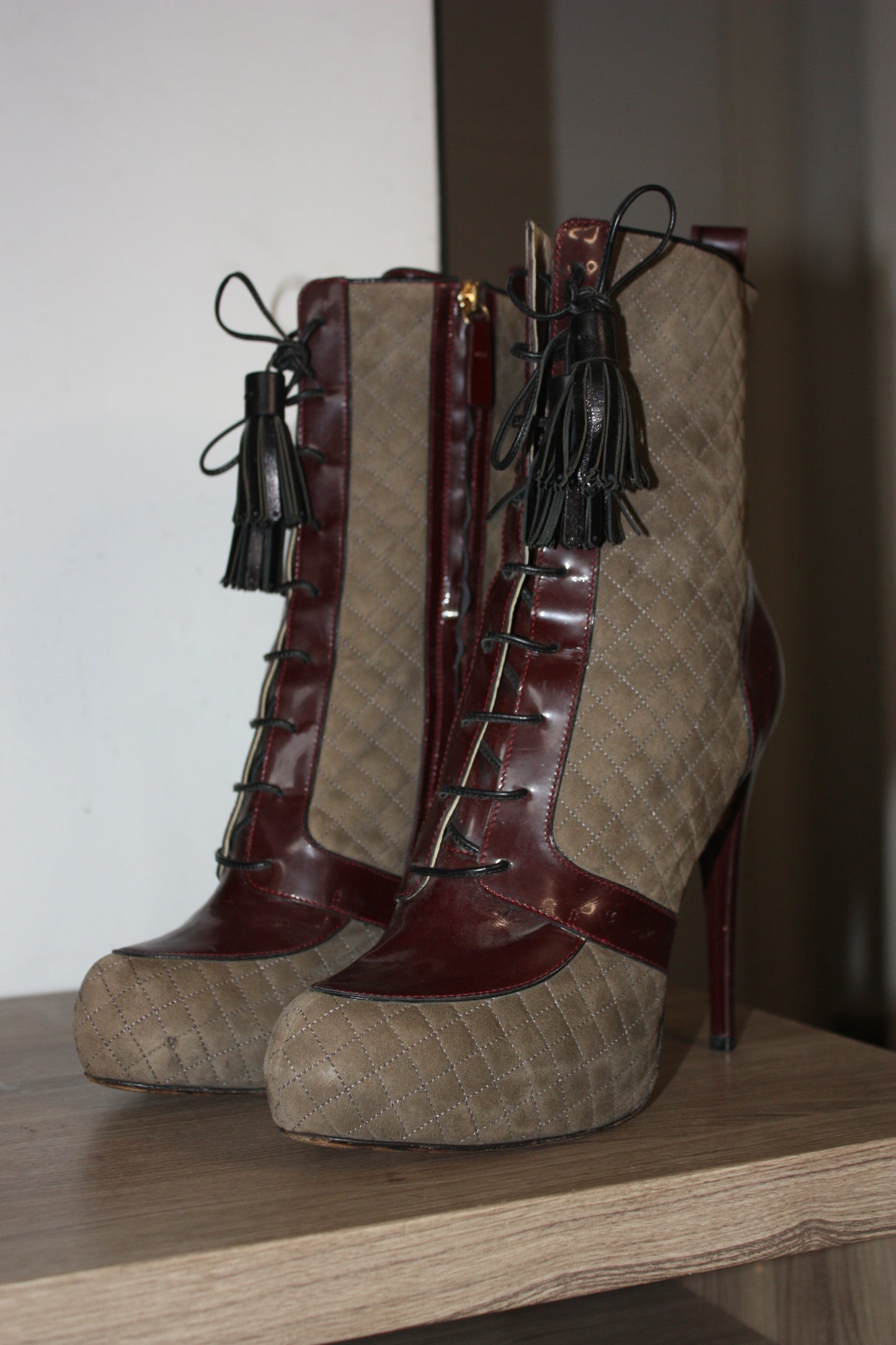 John Galliano 2012 pre fall newspaper undersoles punk boots