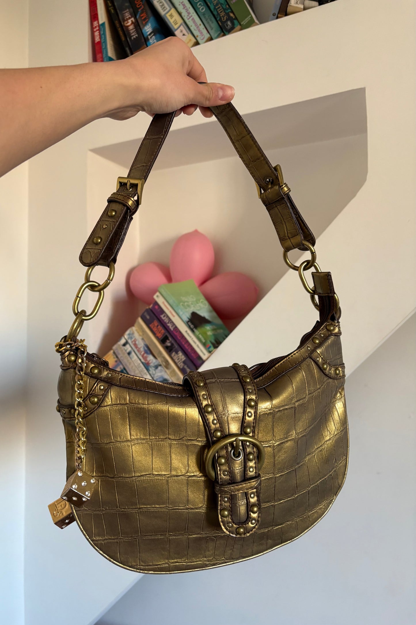 Nine West bronze gold shoulder 2000s bag