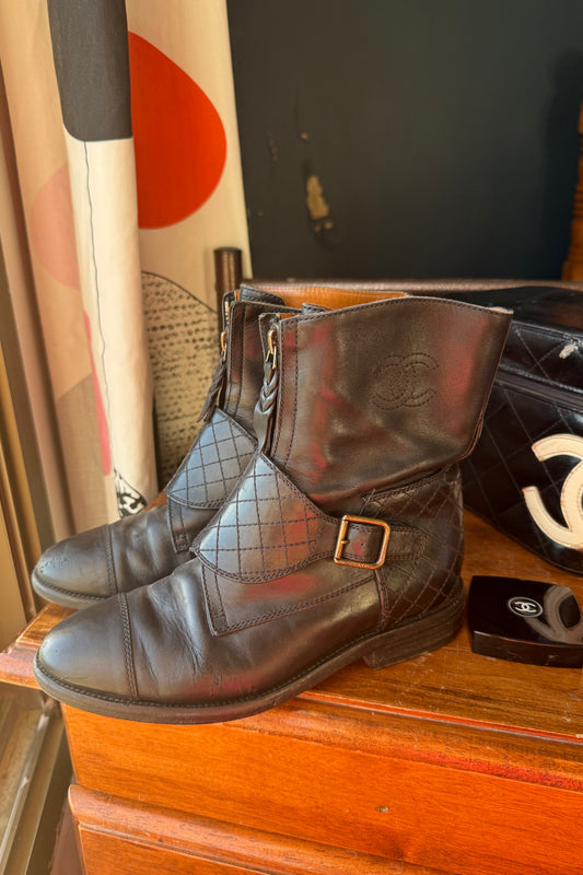 Chanel leather boots