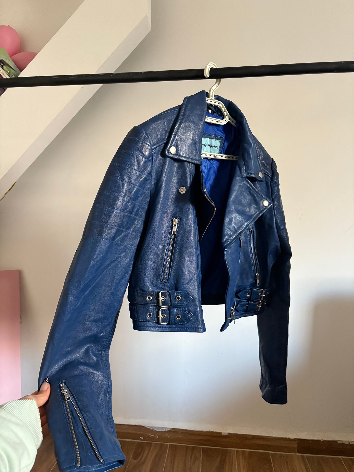 Leather cropped jacket