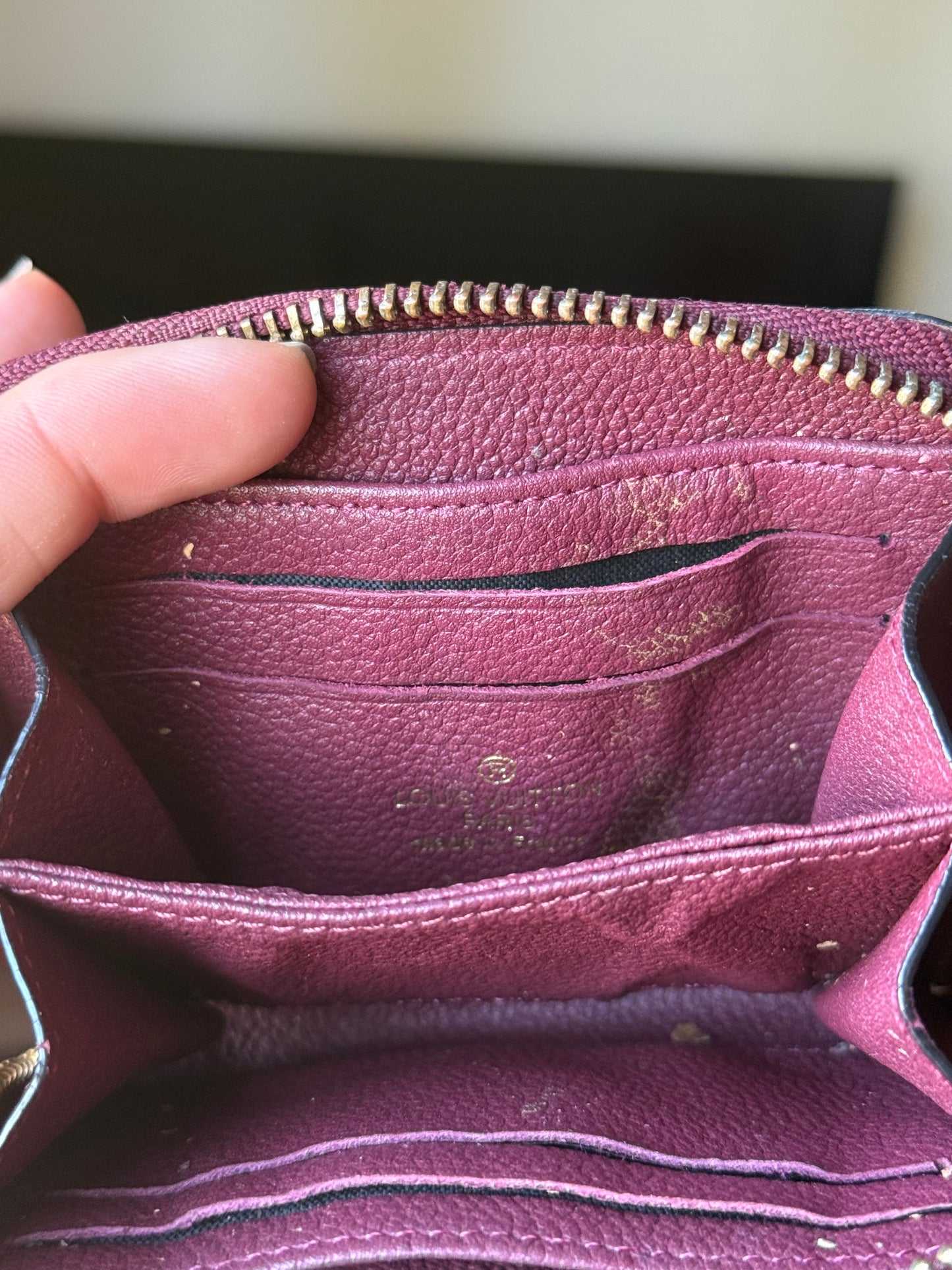 Louis Vuitton leather small purple monogram wallet