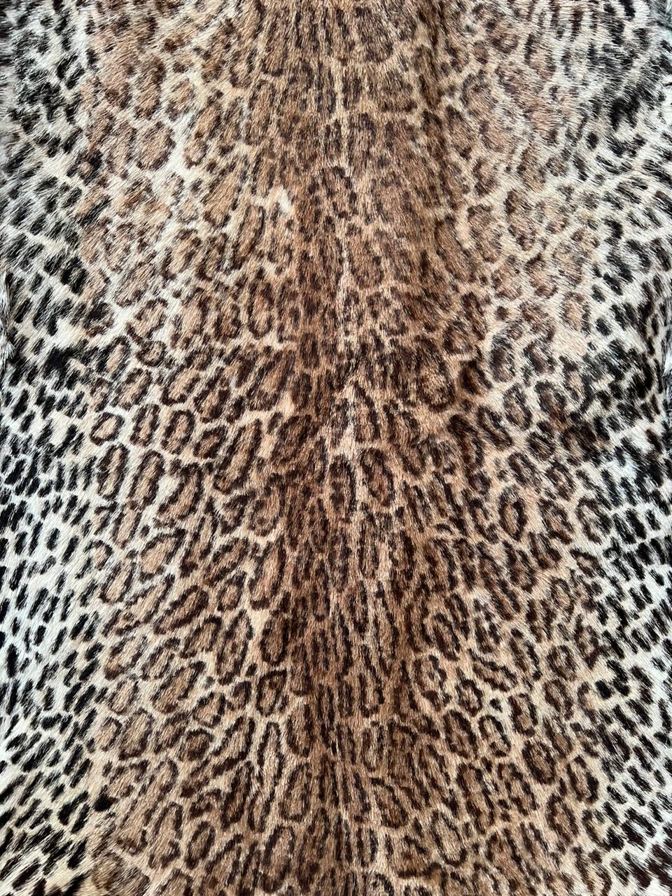 Animal print real long fur coat