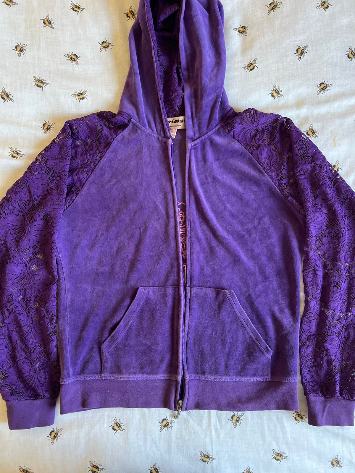 Juicy Couture purple lace sleeves tracksuit jacket