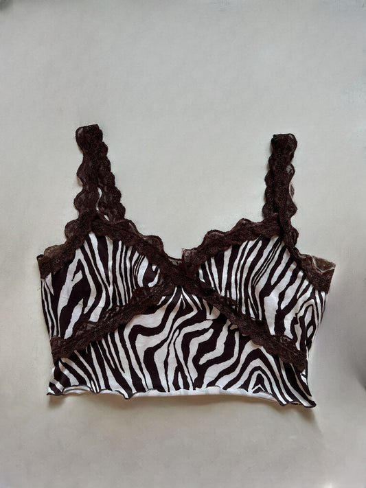 Zebra brown cropped top