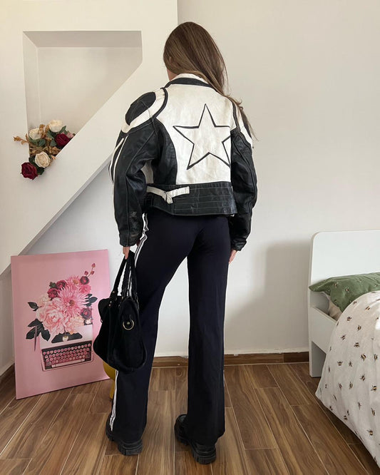 Leather black star jacket