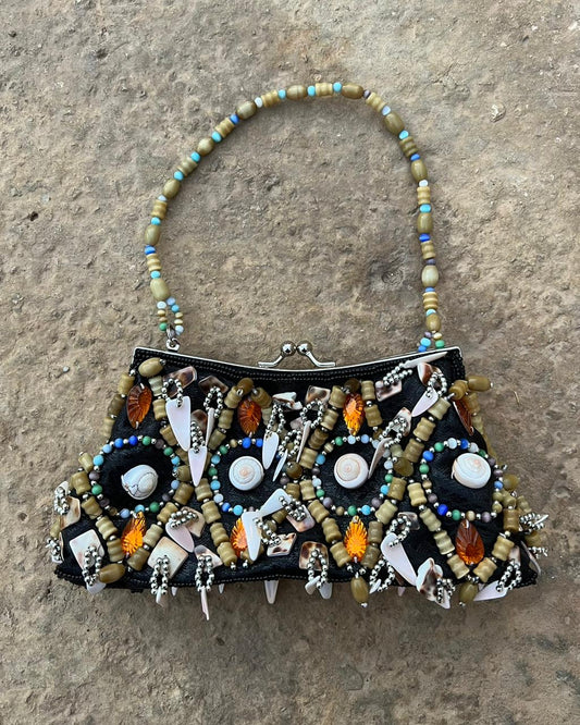 Beaded shells mini vintage bag