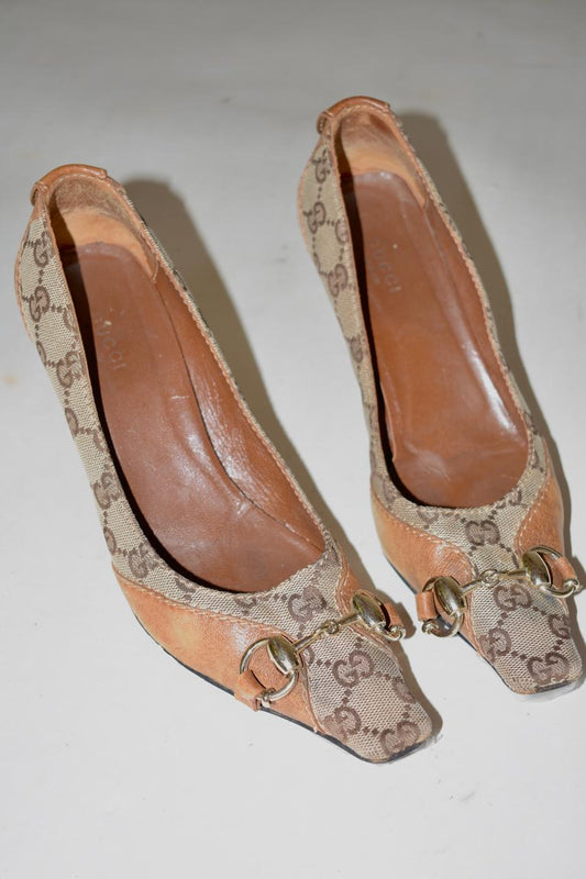 Gucci monogram vintage heels