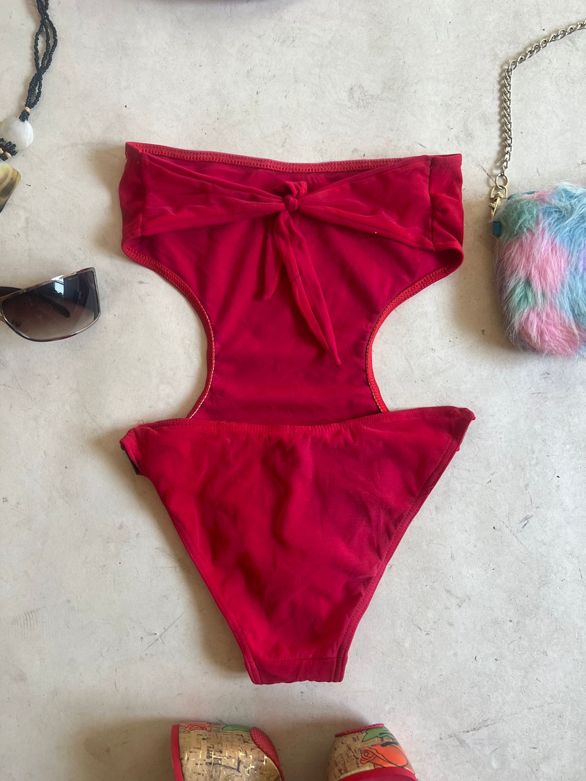 Pink one piece swimsuit