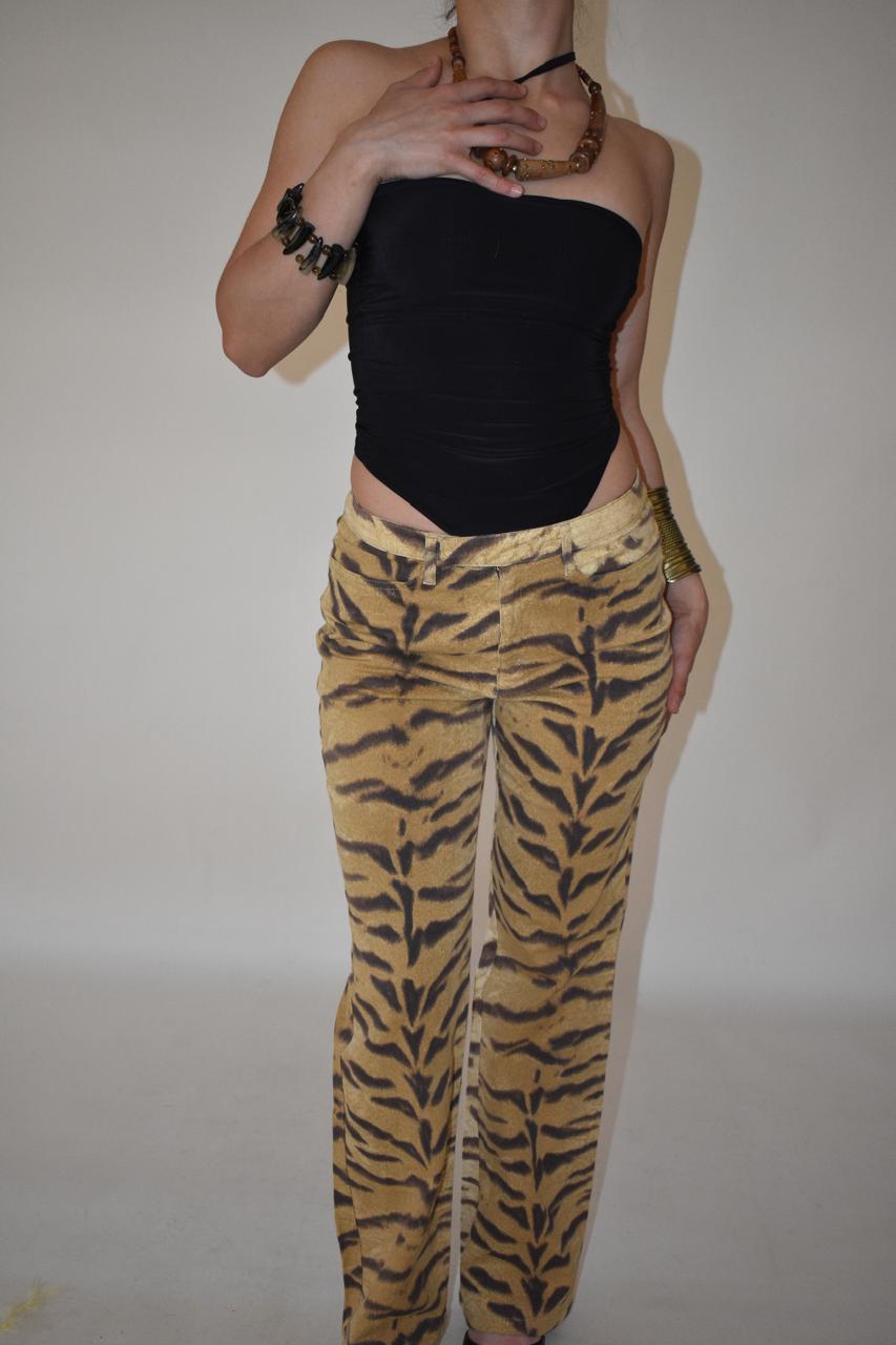 Sonia Bogner y2k animal print mid waist pants