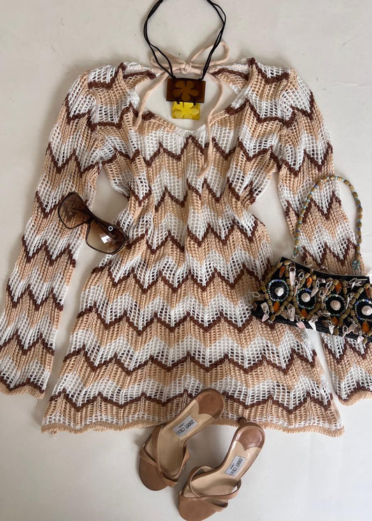 Crochet mini dress/coverup