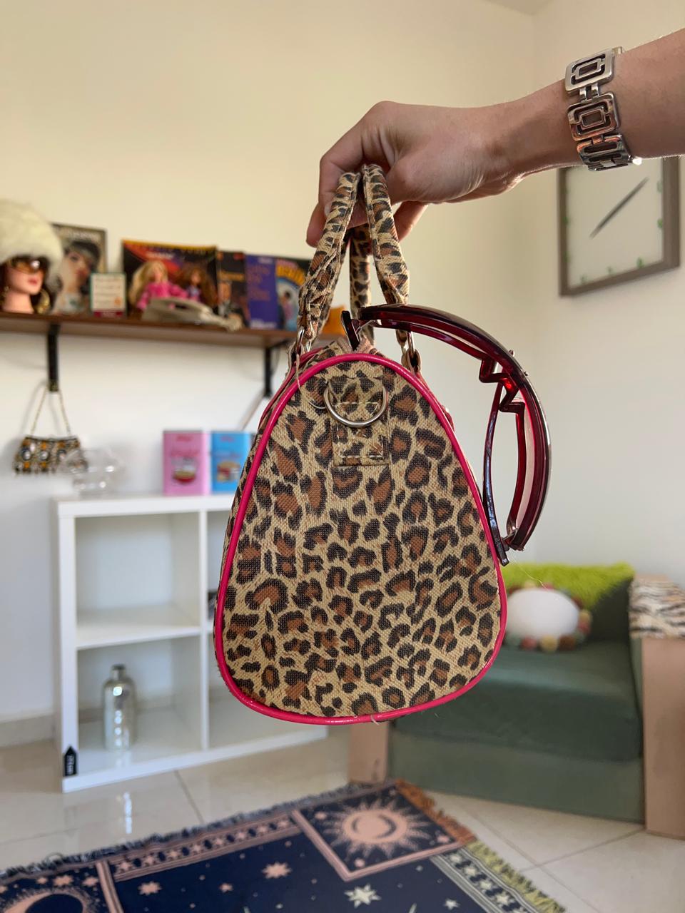 Leopard y2k glittery star hand bag