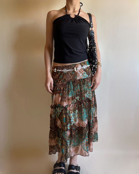 Brown midi skirt