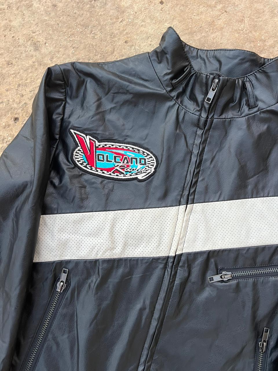 Racing faux leather jacket