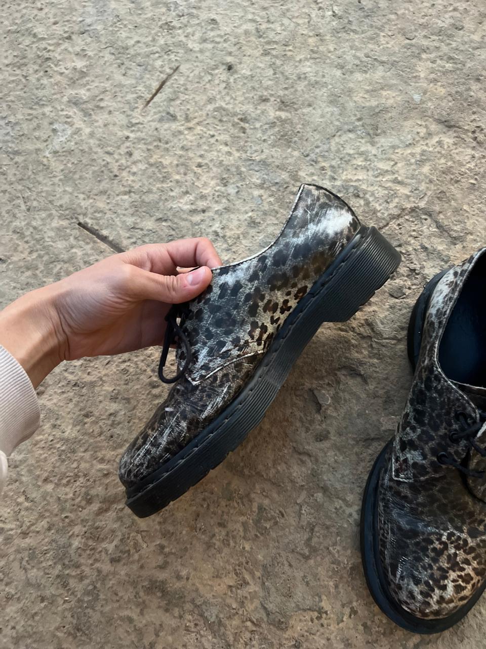 Dr Martens animal print leather shoes