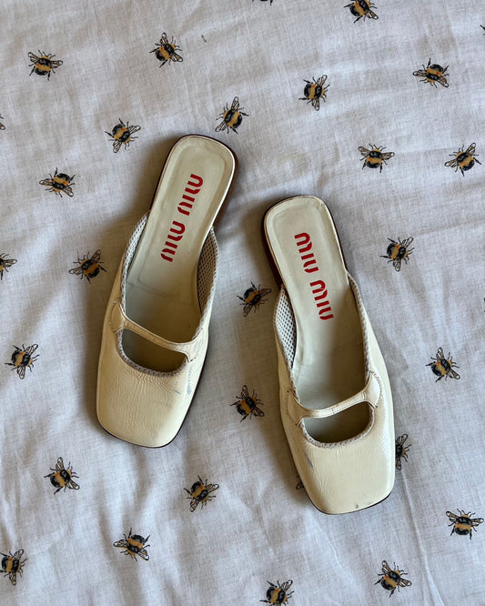 Miu Miu vintage white leather flats