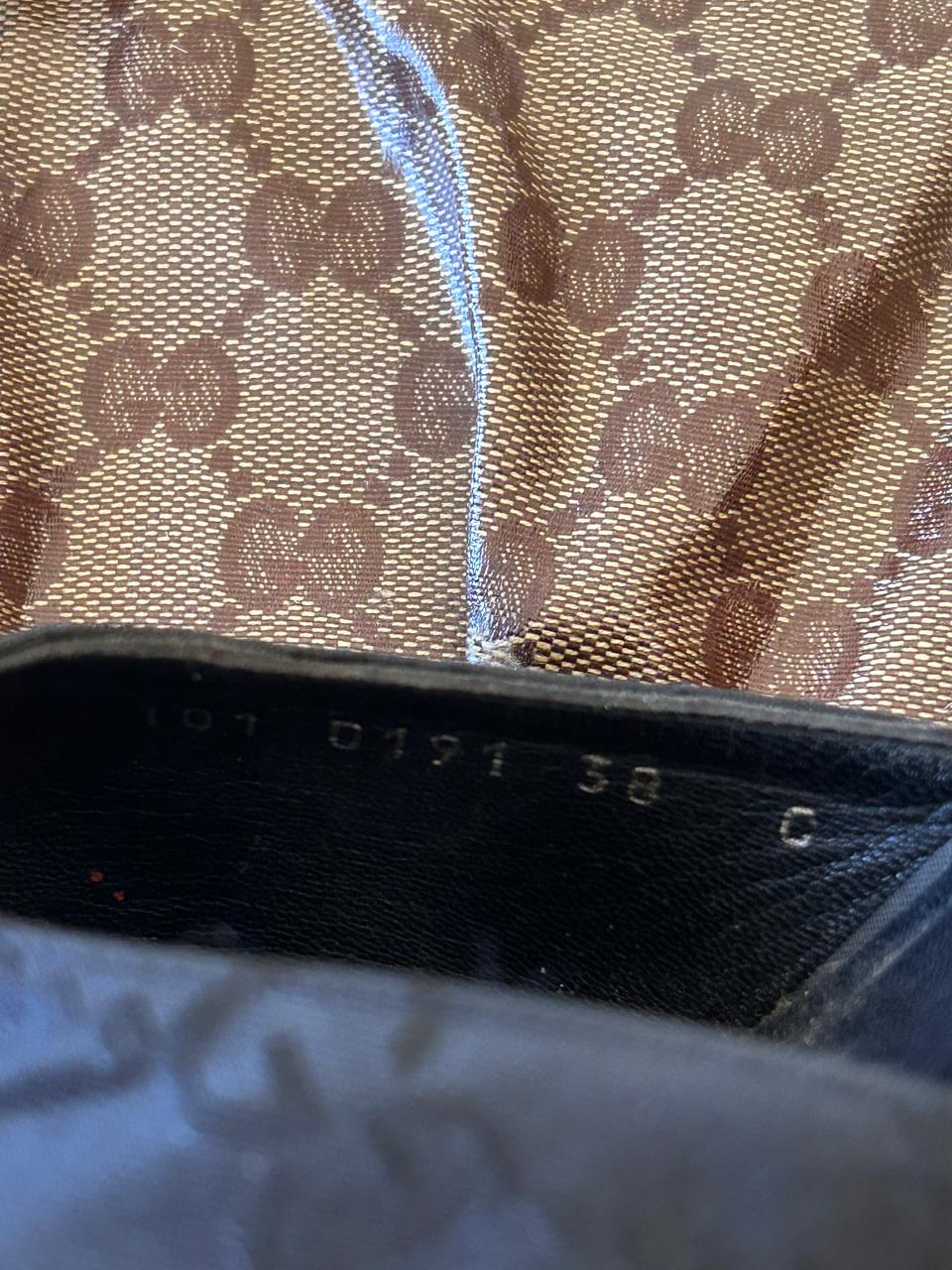 Gucci monogram heeled mules