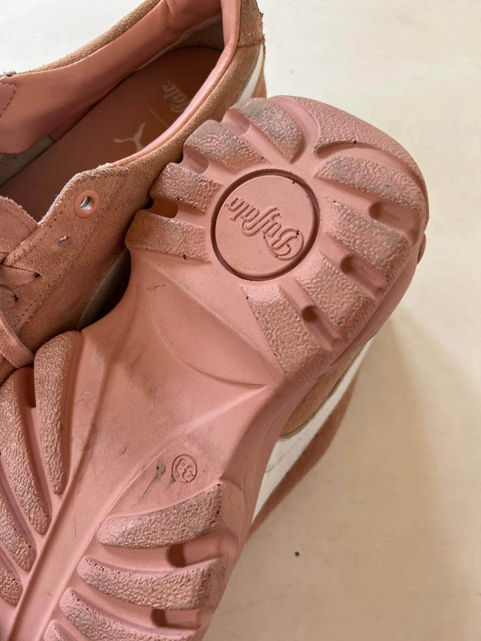 Puma x Buffalo chunky platform pink suede shoes